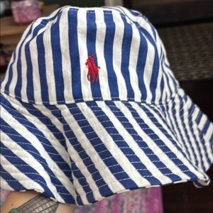 Ralph Lauren Navy and White Striped Hat